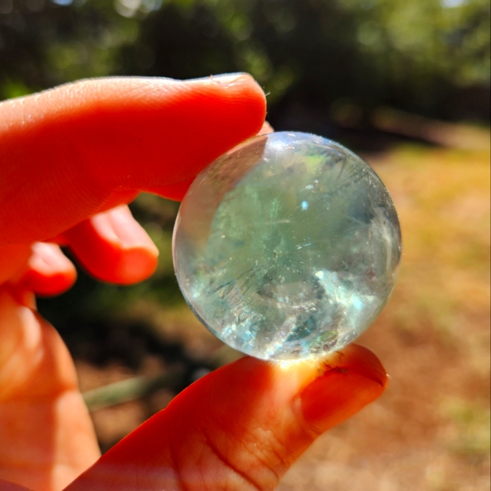 Green fluorite sphere